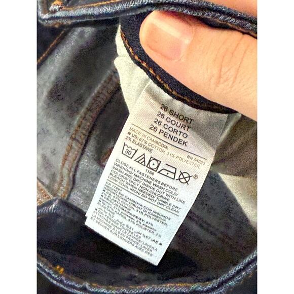 NWT Old Navy Size 26 Short Mid‎ Rise Power Slim Straight Dark Wash Jeans Plus - Picture 7 of 10